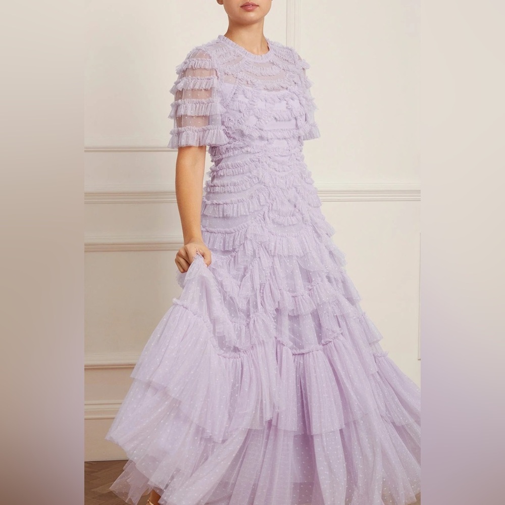 Needle & Thread Marilla Ruffle Gown in Lilac - Picture 5 of 5